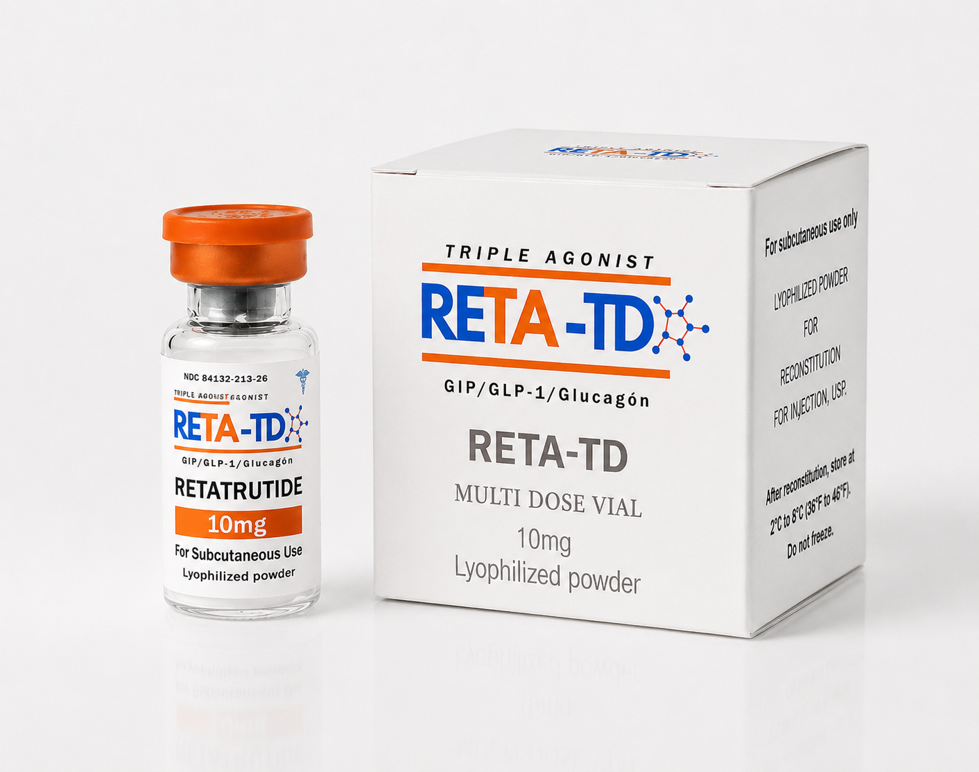 RETA-TD 10mg — vial y caja