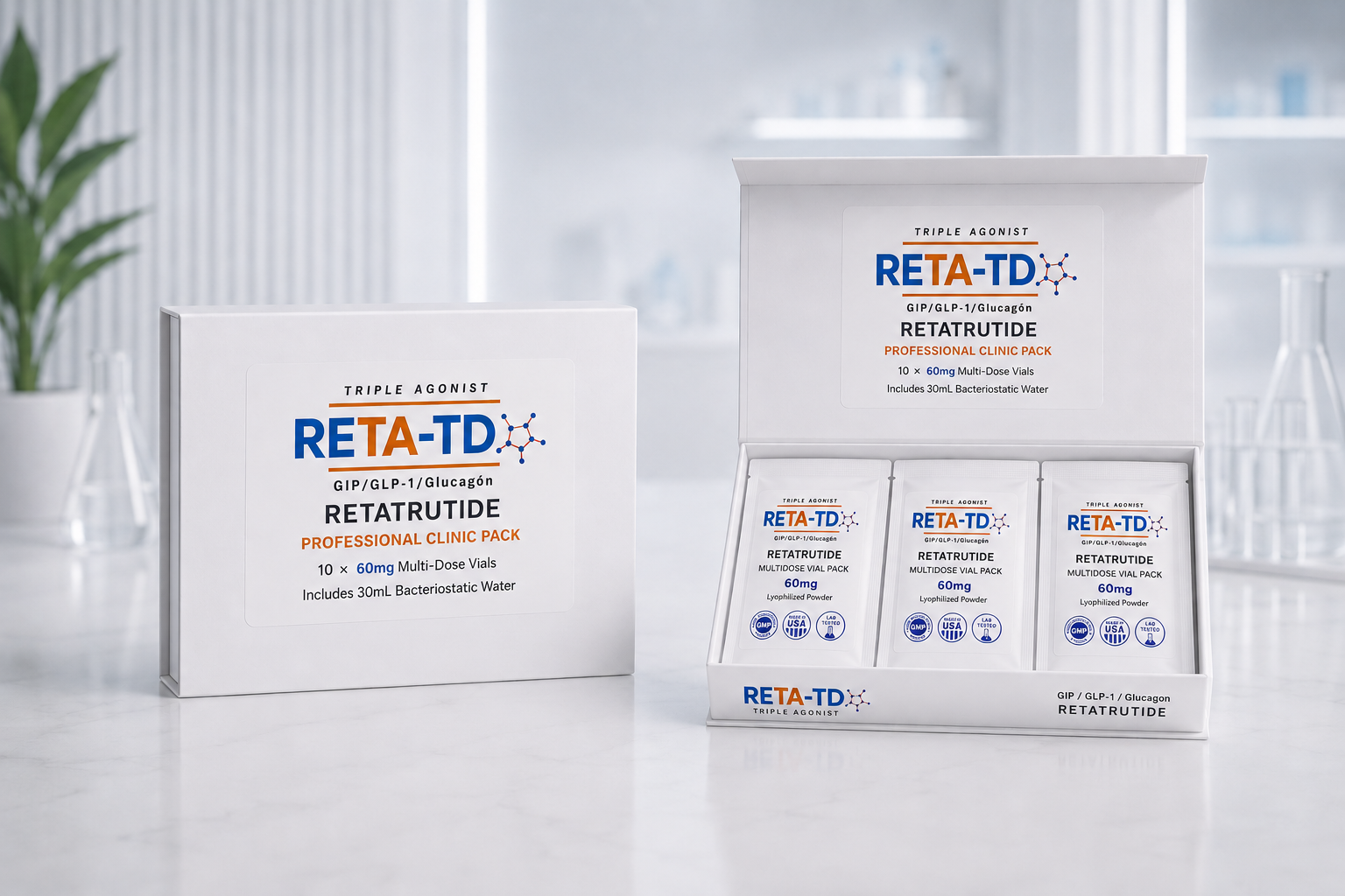 RETA-TD Kit Clínico Profesional 600mg abierto
